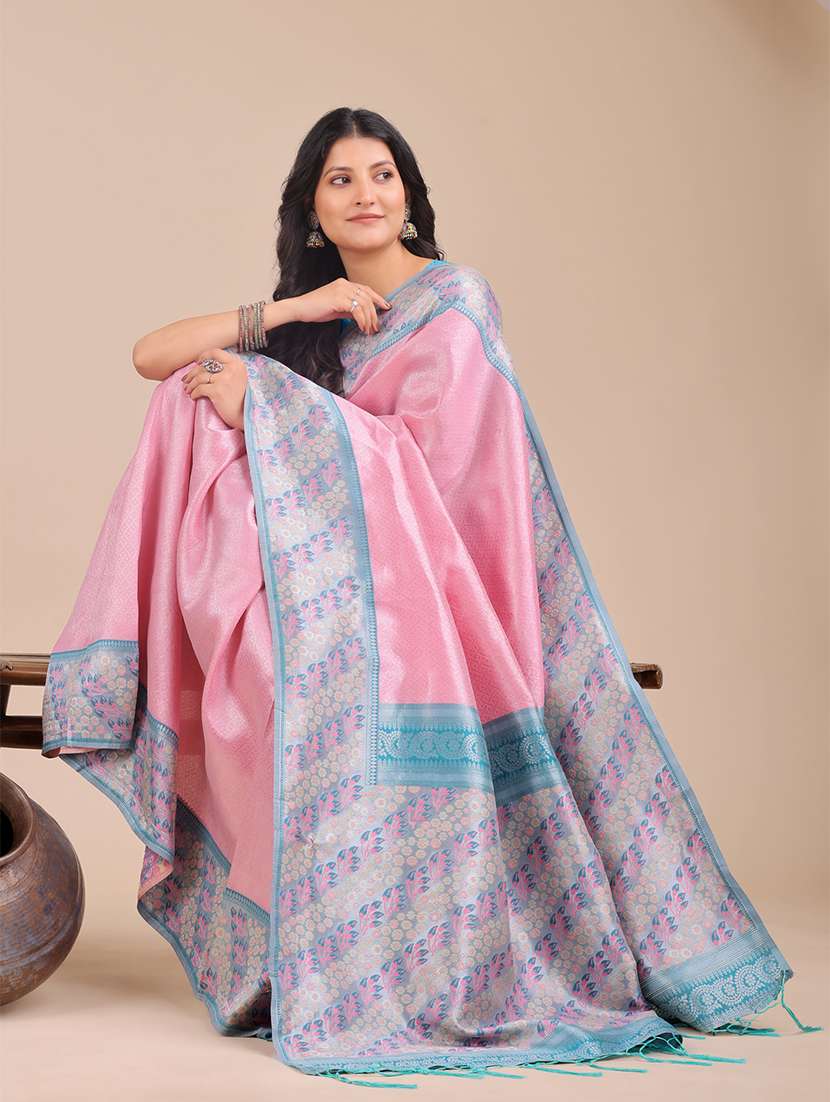 women self design kanjivaram saree with blouse - 21909436 -  Standard Image - 3