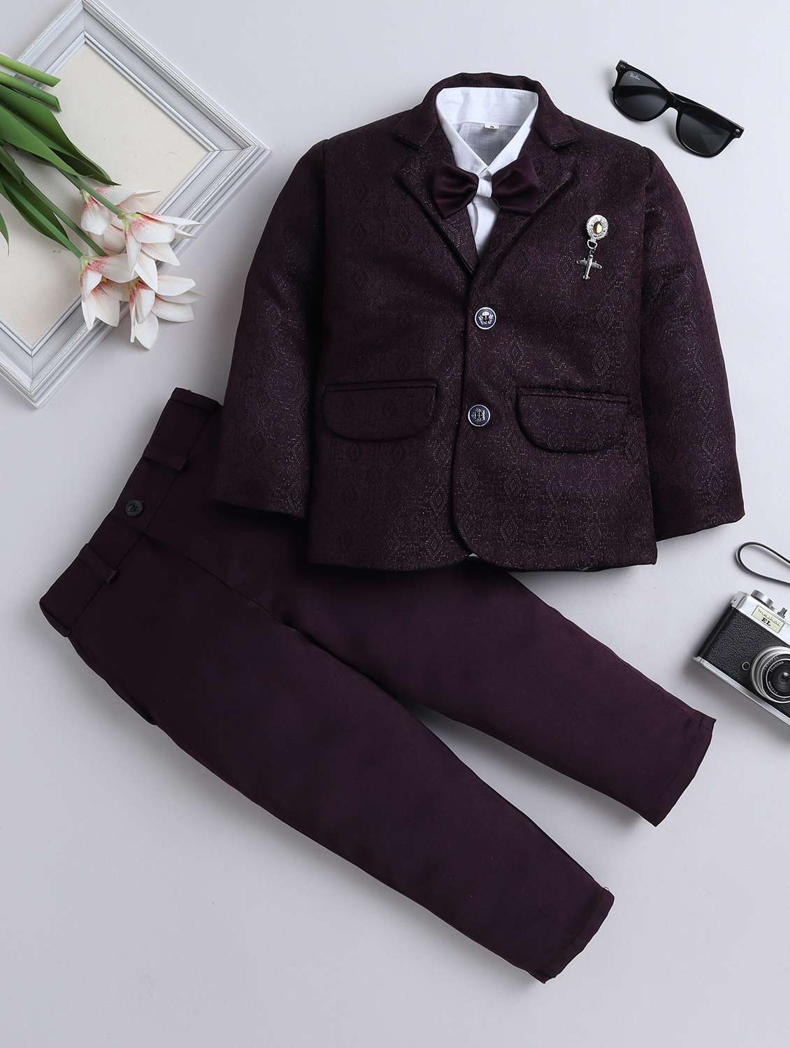 boys self design three piece suit set - 21909480 -  Zoom Image - 0