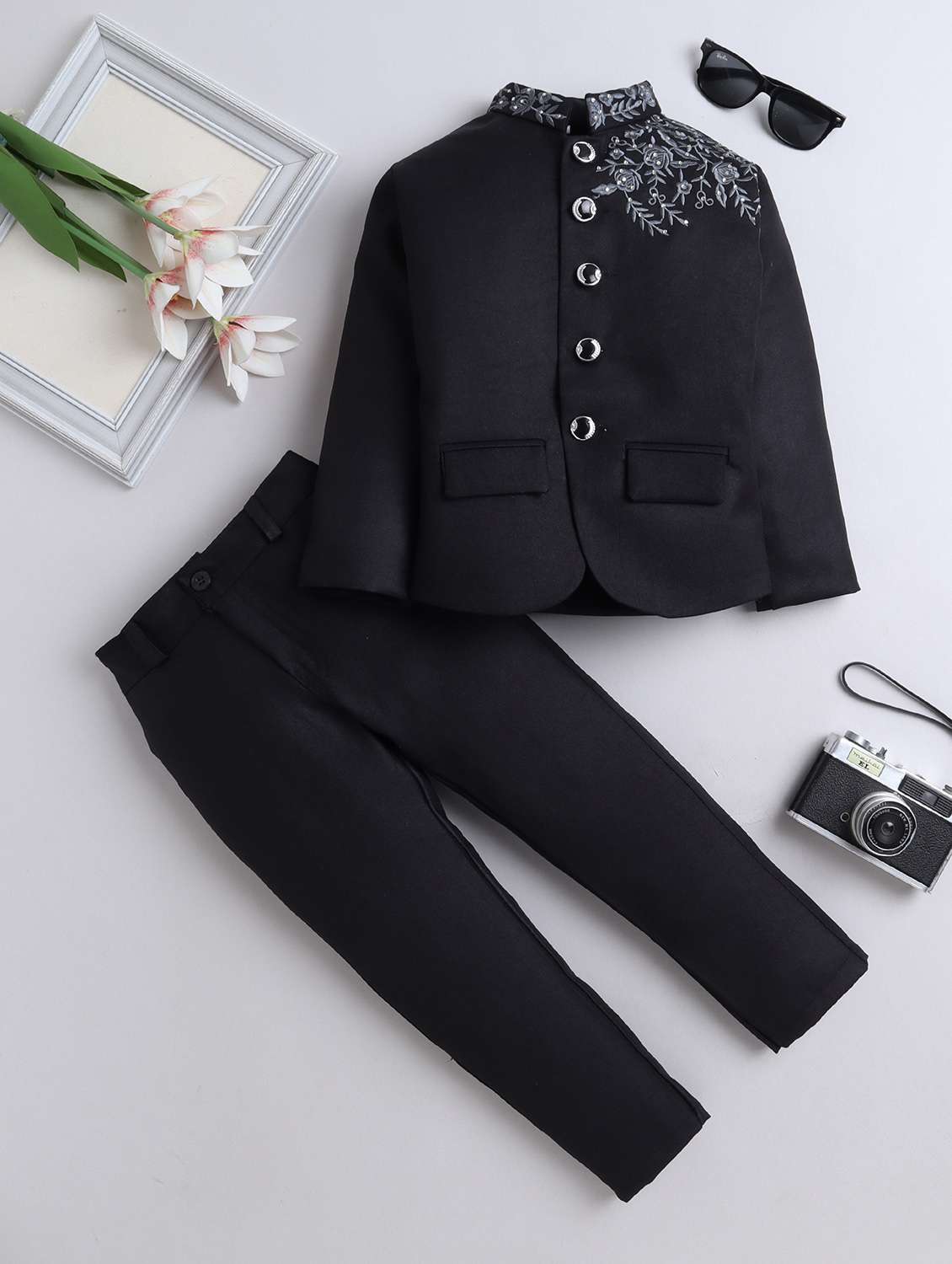 boys embroidered 2 peice suit set - 21909484 -  Zoom Image - 0