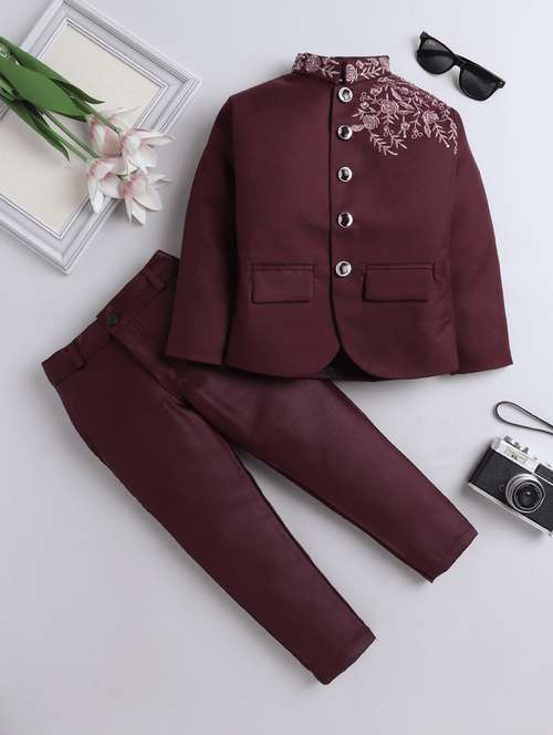 boys embroidered 2 peice suit set - 21909486 -  Standard Image - 0