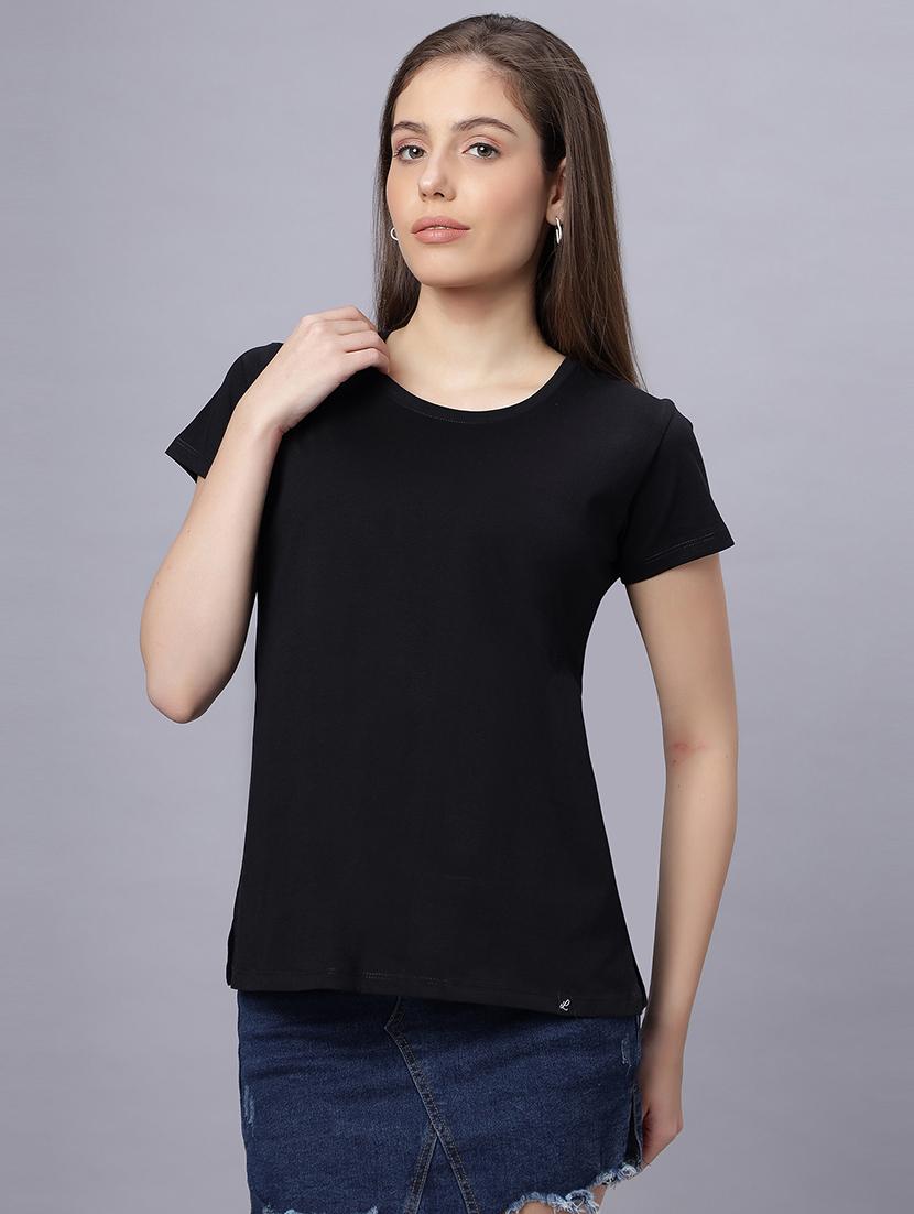 women solid short sleeves regular fit t-shirt - 21909516 - Zoom Image - 0