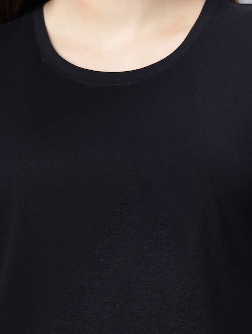 women solid short sleeves regular fit t-shirt - 21909516 - Standard Image - 5