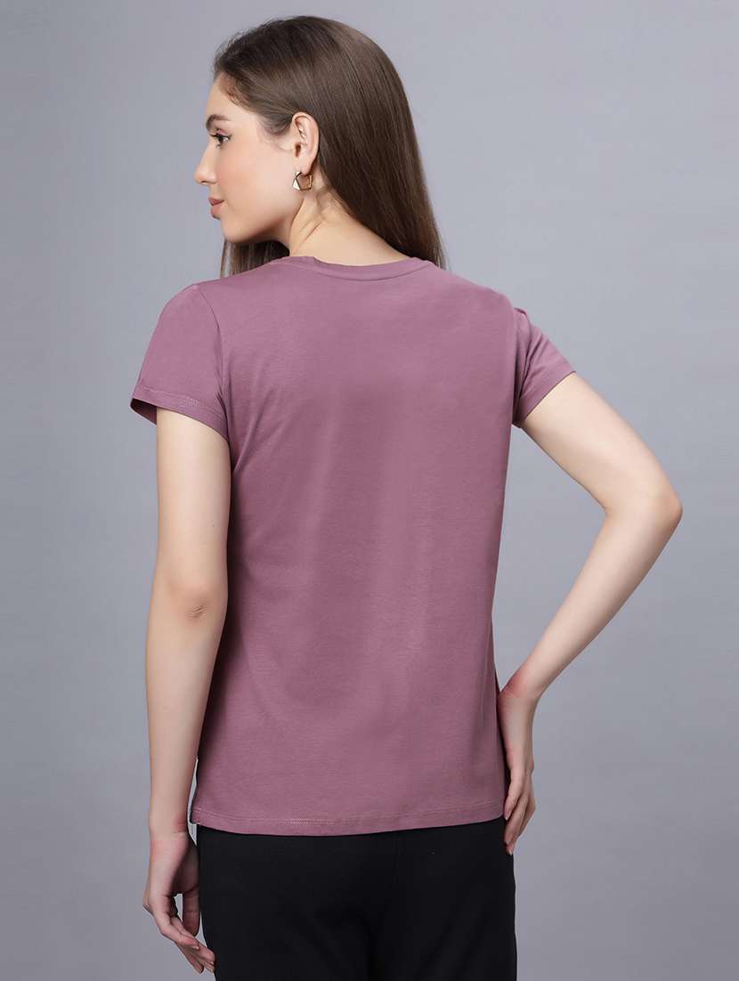 women solid short sleeves regular fit t-shirt - 21909517 -  Standard Image - 3