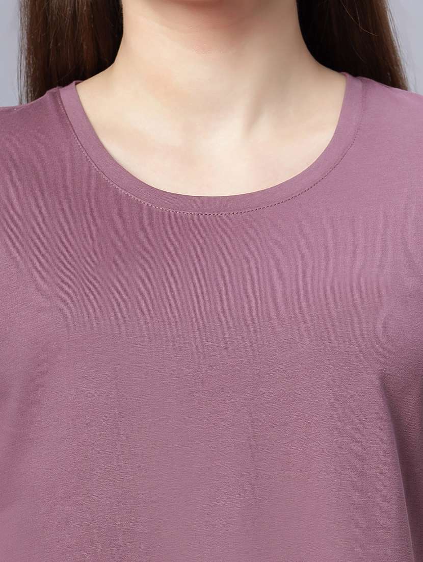 women solid short sleeves regular fit t-shirt - 21909517 -  Standard Image - 5