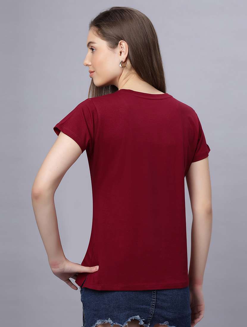 women solid short sleeves regular fit t-shirt - 21909520 -  Standard Image - 3