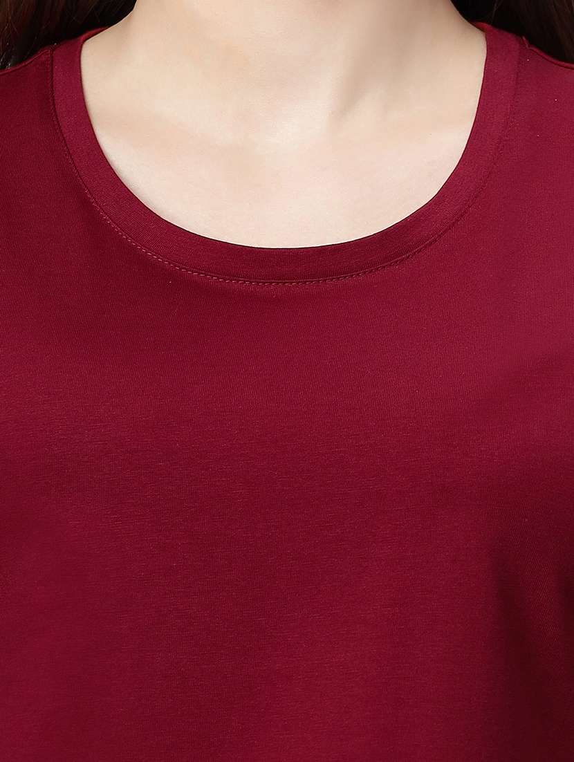 women solid short sleeves regular fit t-shirt - 21909520 -  Standard Image - 5