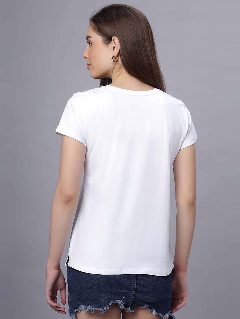 women solid short sleeves regular fit t-shirt - 21909521 -  Standard Image - 3