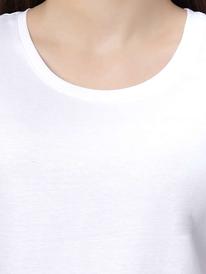 women solid short sleeves regular fit t-shirt - 21909521 -  Standard Image - 5