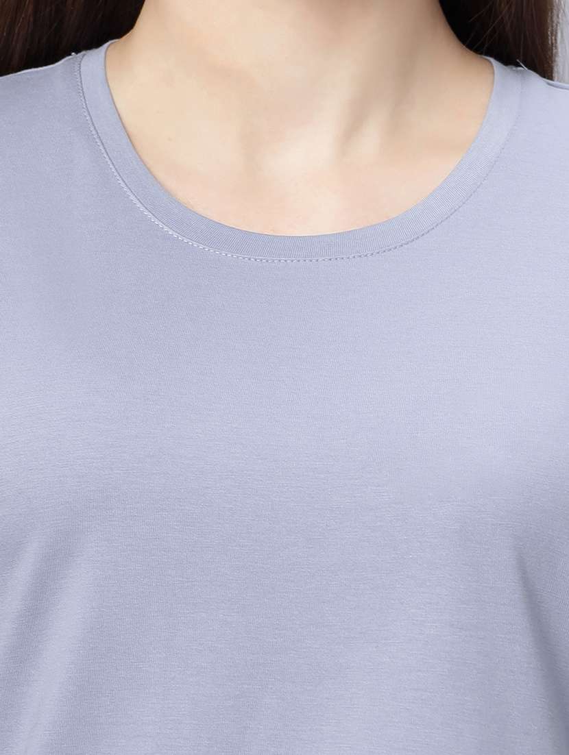 women solid short sleeves regular fit t-shirt - 21909522 -  Standard Image - 5