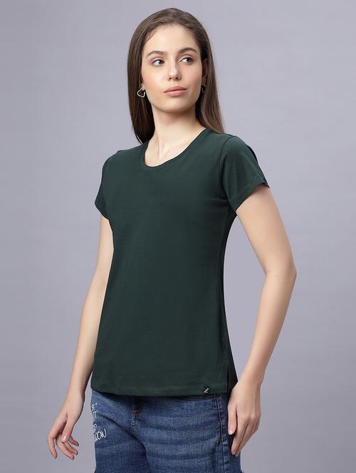 women solid short sleeves regular fit t-shirt - 21909523 - Standard Image - 0