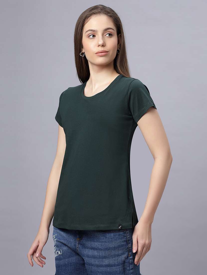 women solid short sleeves regular fit t-shirt - 21909523 - Zoom Image - 0