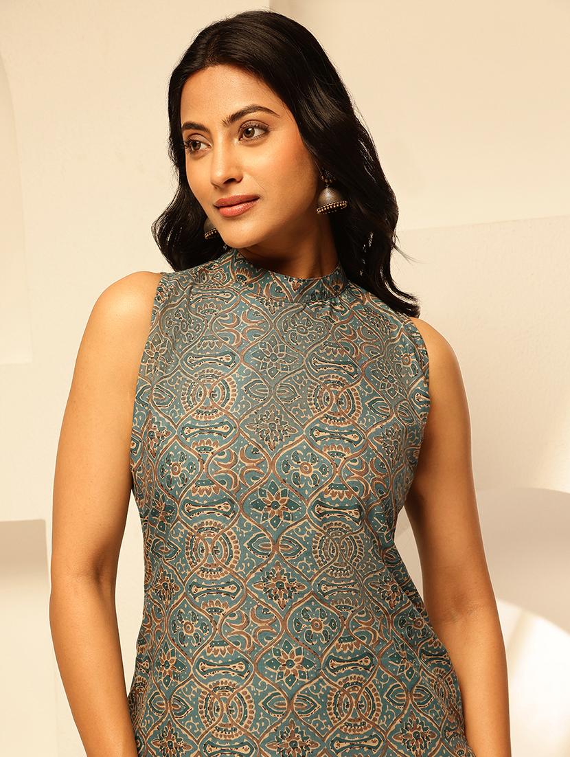 women printed sleeveless straight kurta - 21909609 - Standard Image - 5