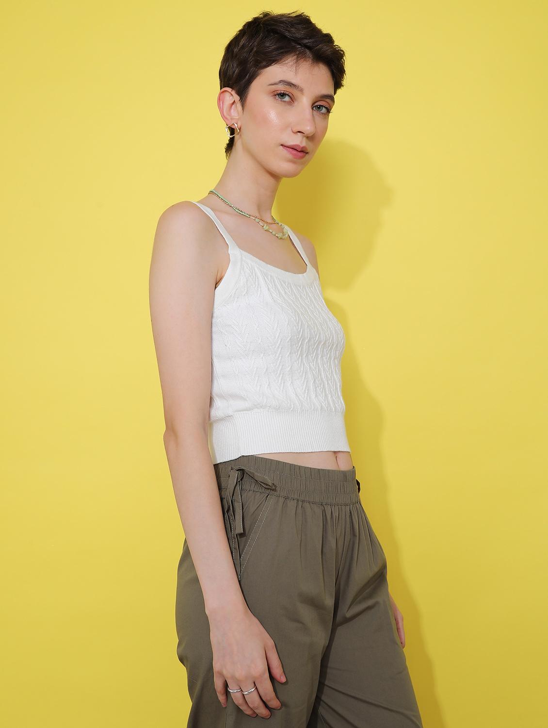 off white knitted top - 21909790 - Standard Image - 3