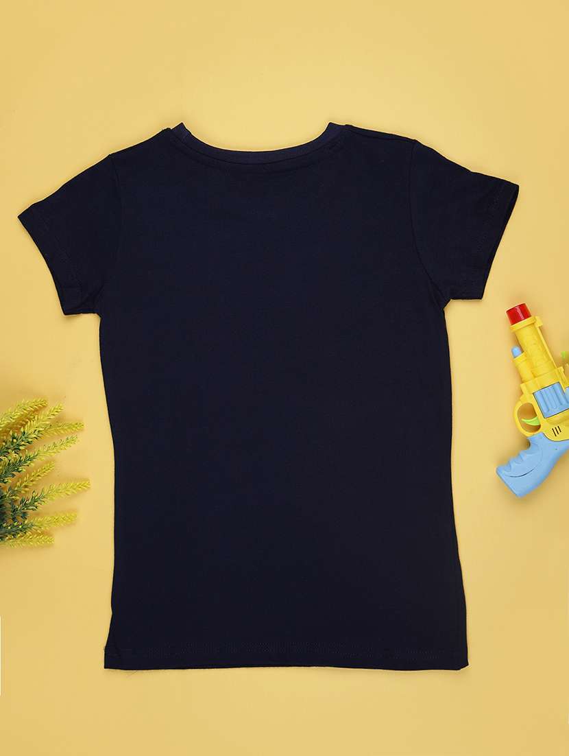 girls front print round neck t-shirt - 21909802 -  Standard Image - 3