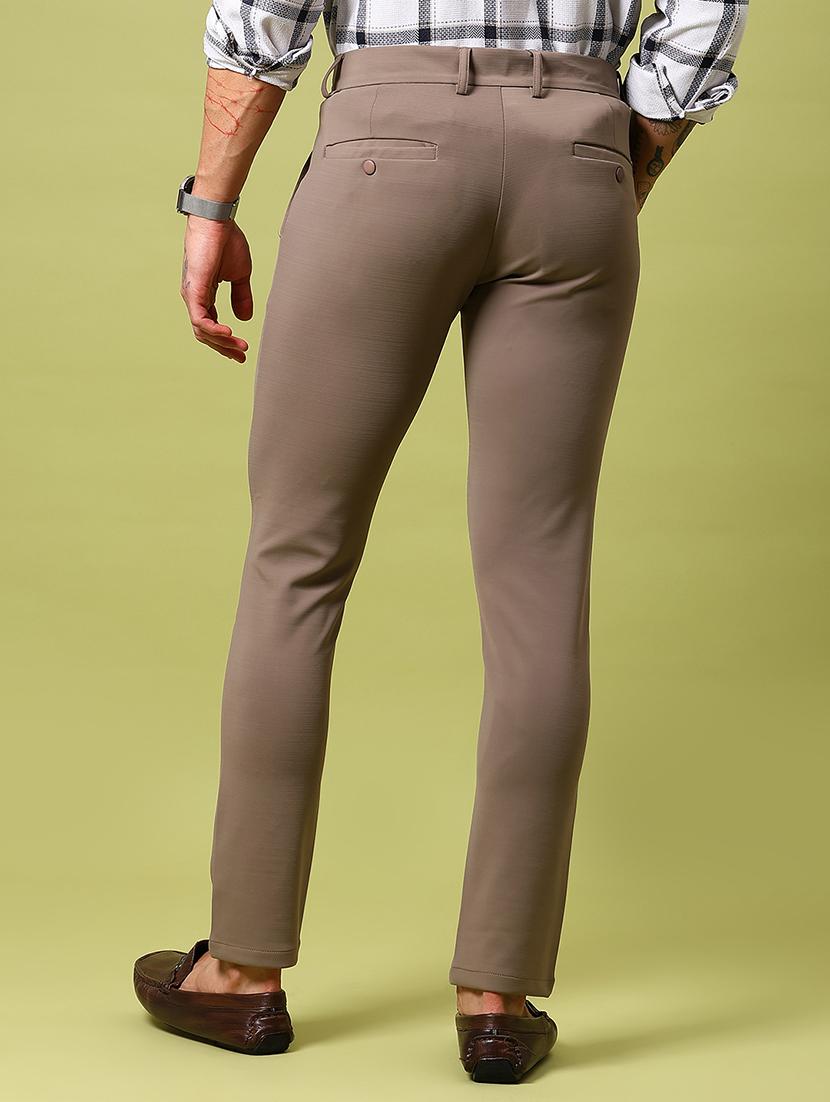 men solid mid rise slim fit chinos - 21909884 - Standard Image - 3