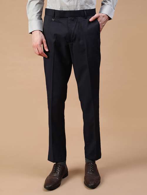 men solid mid rise slim fit formal trouser - 21909889 -  Standard Image - 0