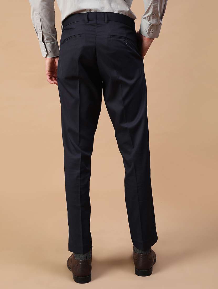 men solid mid rise slim fit formal trouser - 21909889 -  Standard Image - 3