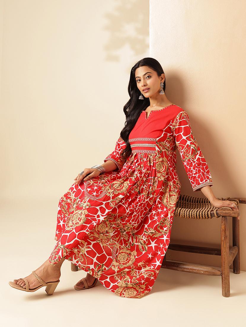 women three quarter sleeve kurta pant set - 21909934 - Standard Image - 3