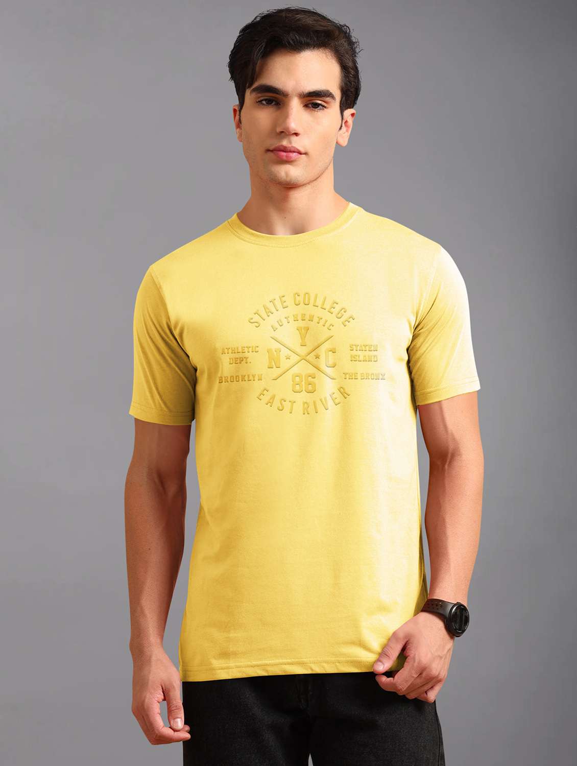 men printed short sleeves t-shirt