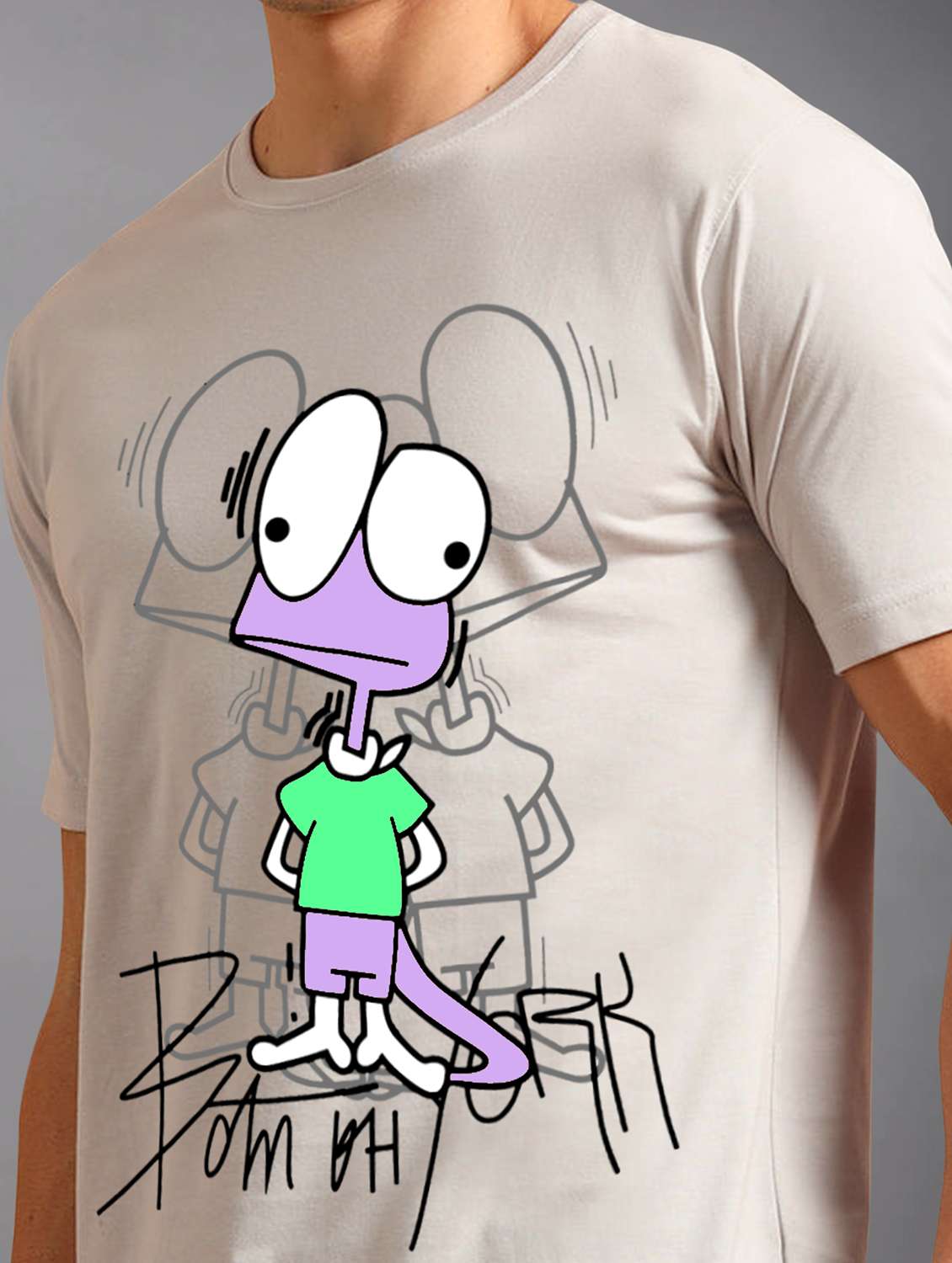 men front printed short sleeves t-shirt - 21910007 -  Standard Image - 3