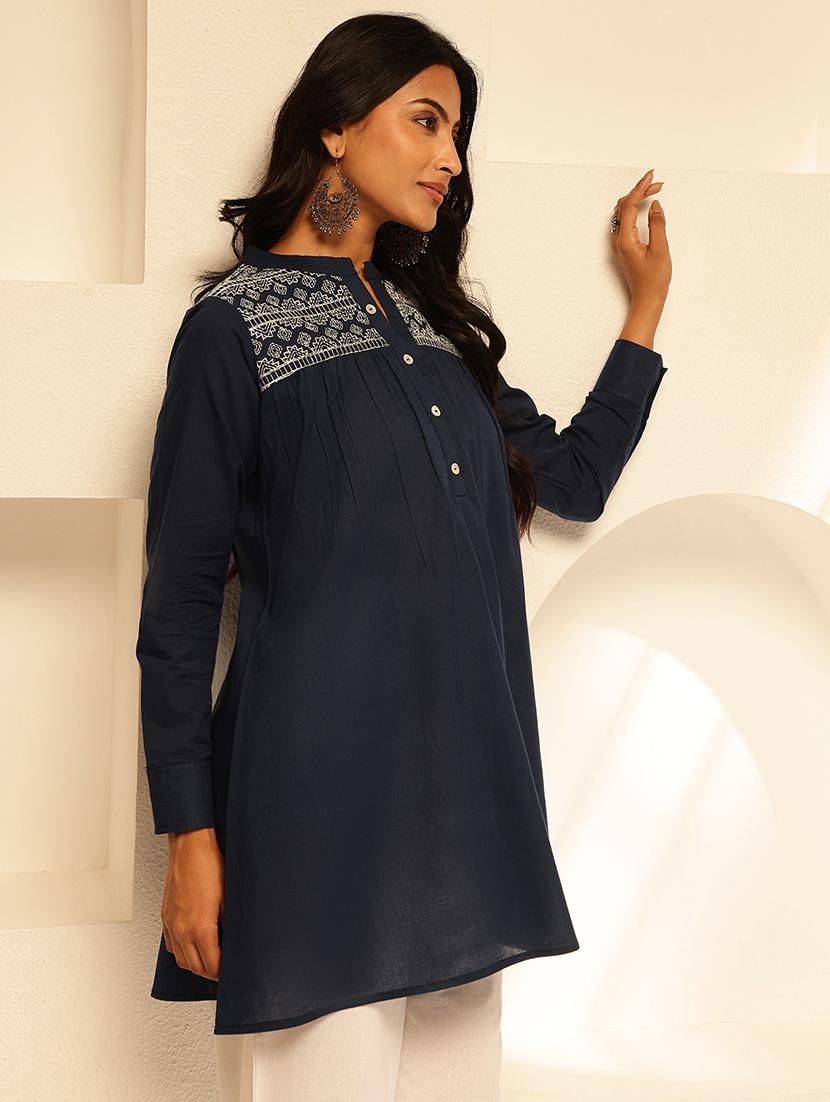 women embroidered long sleeves a-line kurti - 21910115 - Standard Image - 3
