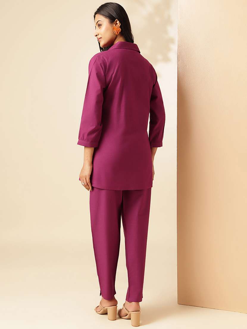 women three quarter sleeve ethnic co-ord set - 21910124 -  Standard Image - 3