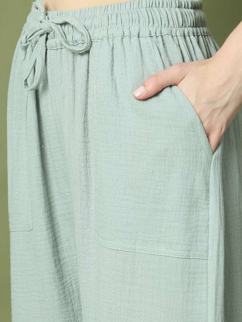 women solid mid rise loungewear pyjama - 21910144 -  Standard Image - 5