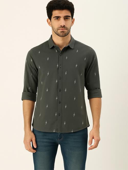 men printed long sleeve regular fit casual shirt - 21910150 -  Standard Image - 0