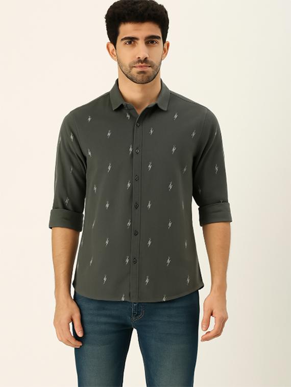 men printed long sleeve regular fit casual shirt - 21910150 -  Zoom Image - 0