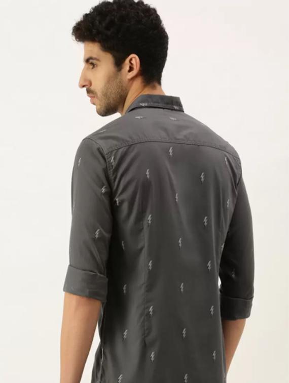 men printed long sleeve regular fit casual shirt - 21910150 - Standard Image - 3