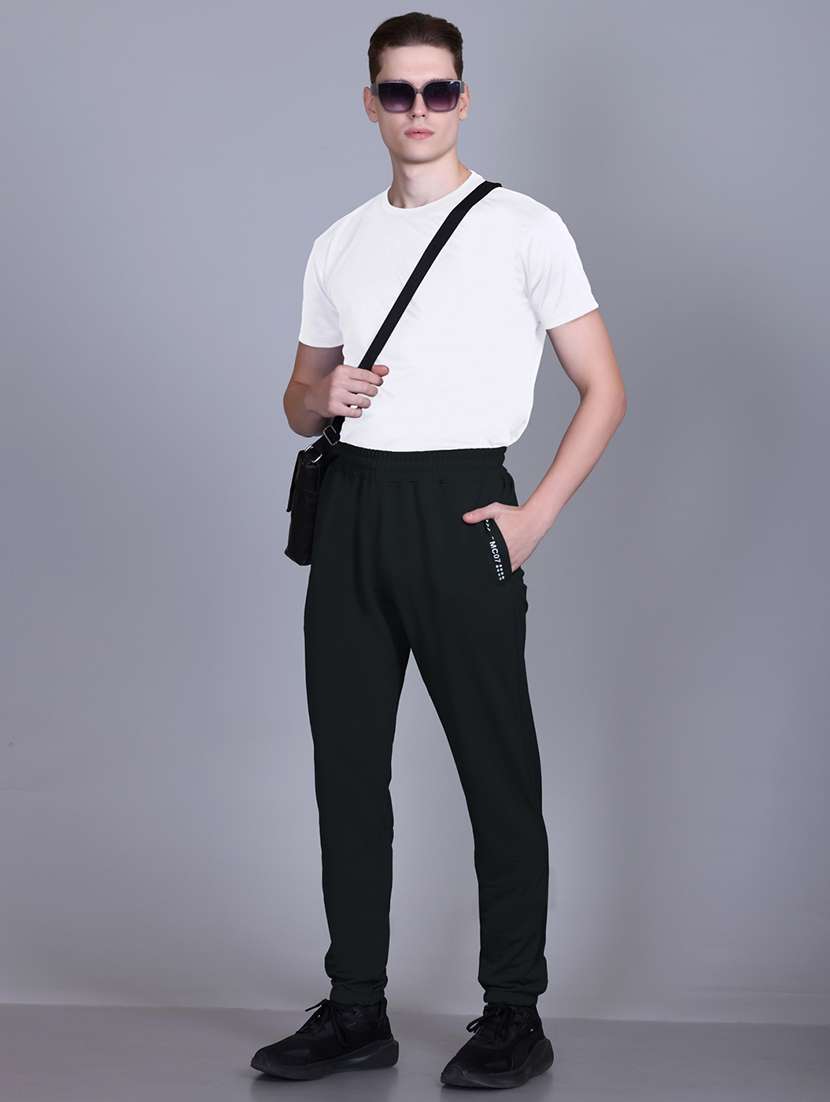 men solid mid rise full length track pant - 21910179 -  Standard Image - 3