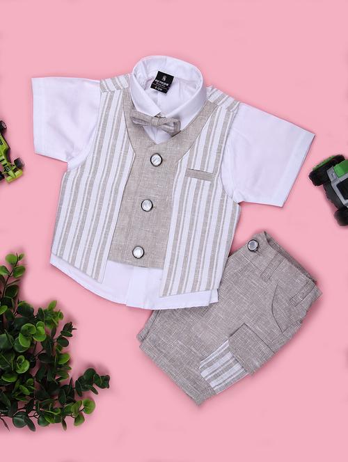 boys striped t-shirt & shorts casual wear set - 21910223 - Standard Image - 0