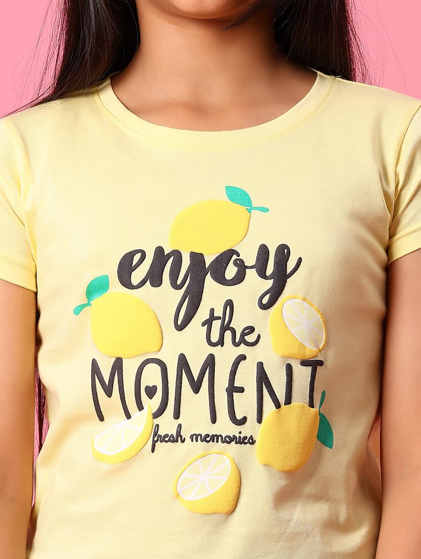 girls typographic printed round neck tees - 21910227 - Standard Image - 5