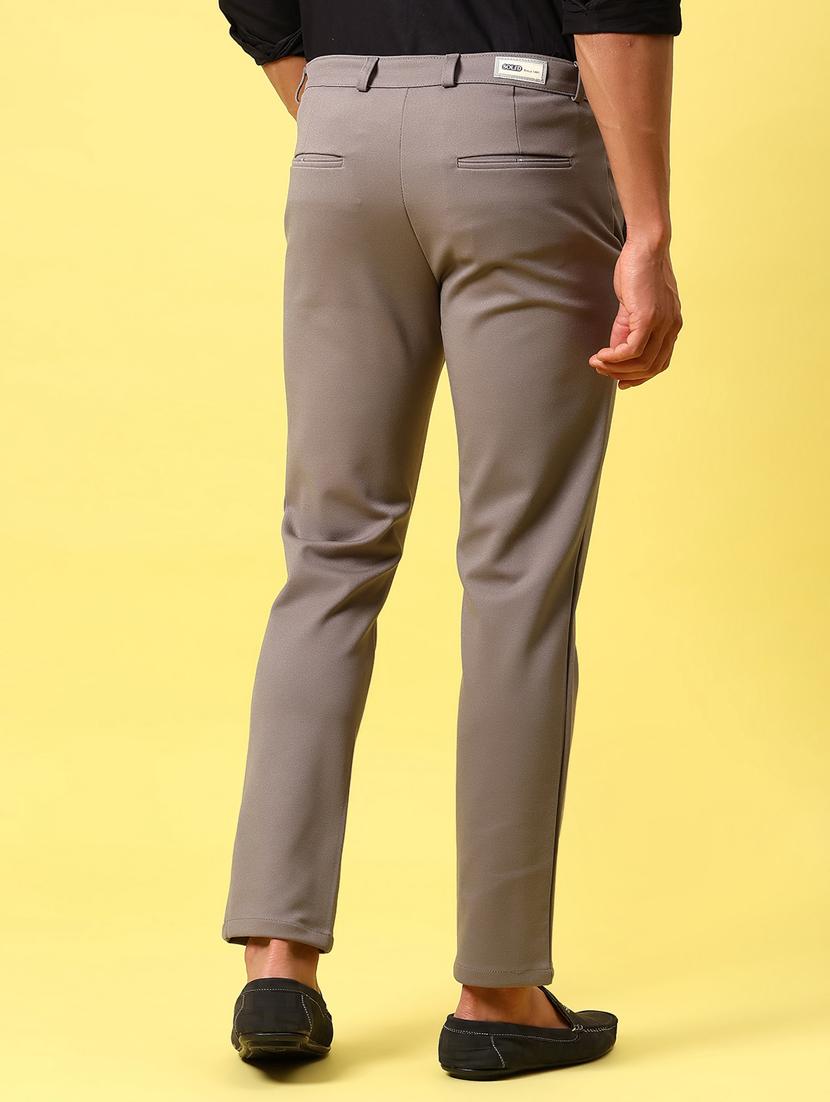 men solid md rise flat front casual chinos - 21910303 - Standard Image - 5