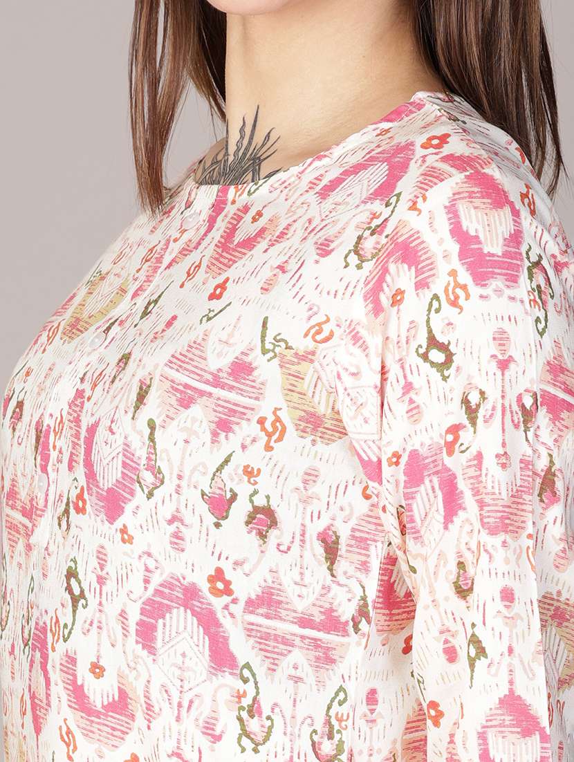 women printed three quarter sleeve kurti - 21910306 -  Standard Image - 5