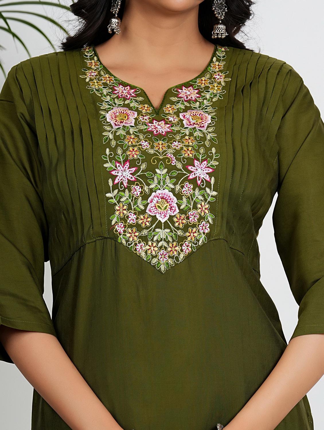 women three quarter sleeve kurta pant with dupatta set - 21910371 - Standard Image - 5
