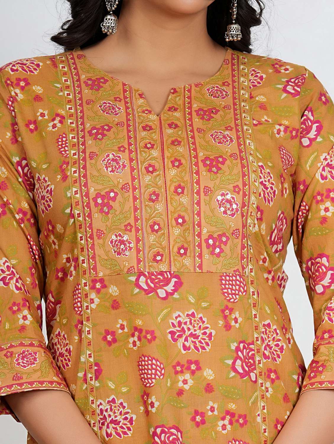 women three quarter sleeve kurta salwar with dupatta set - 21910373 -  Standard Image - 5