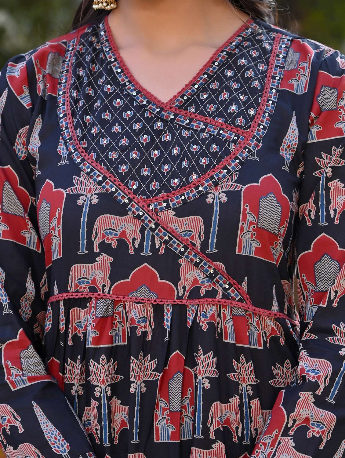 women long sleeve anarkali kurta pant with dupatta set - 21910378 -  Standard Image - 5