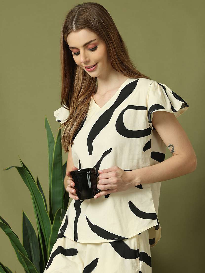 women printed nightwear pyjama set - 21910433 -  Standard Image - 3
