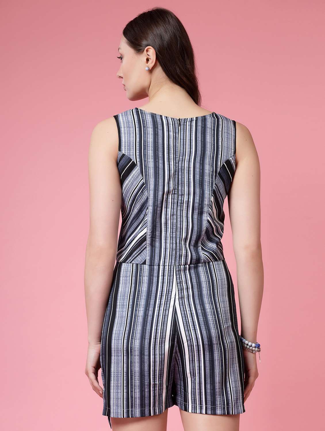 women striped sleeveless romper - 21910479 - Standard Image - 3