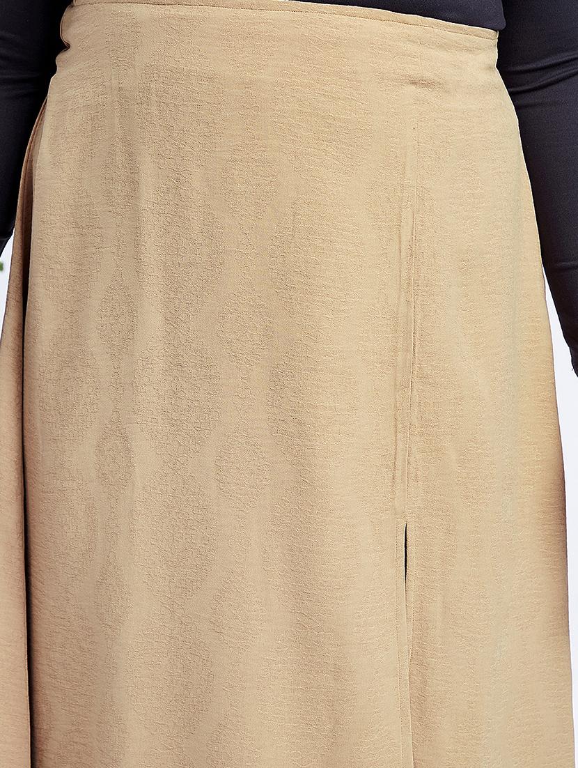 globus gloplus women beige mid-rise self design bohemian front slit plus size a-line midi skirt - 21910559 - Standard Image - 3