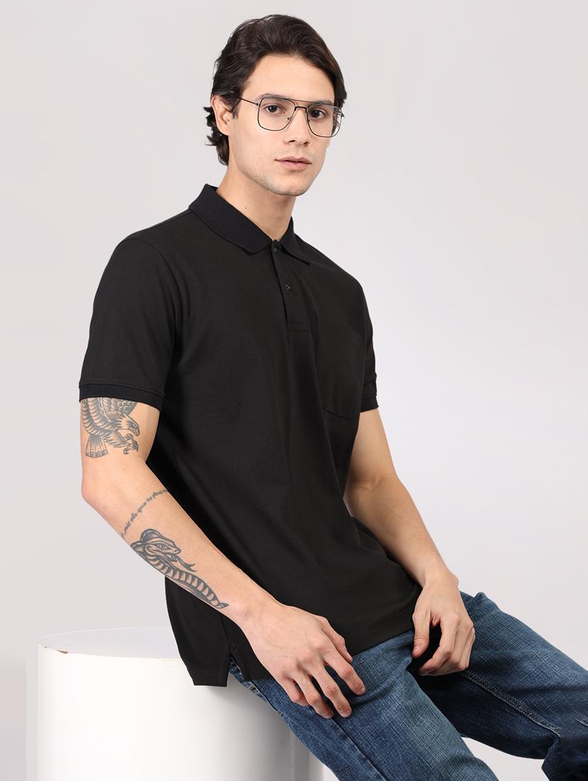 black cotton plain tshirt - 21910630 - Standard Image - 5