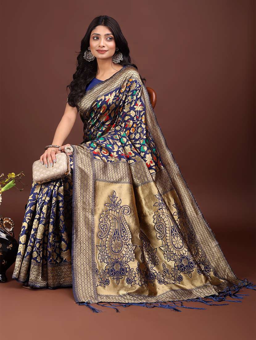 women self design banarasi saree with blouse - 21911470 -  Standard Image - 3