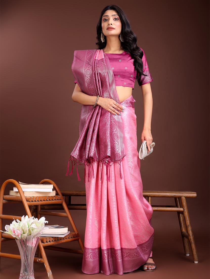 women self design bordered saree with blouse - 21911489 - Standard Image - 3