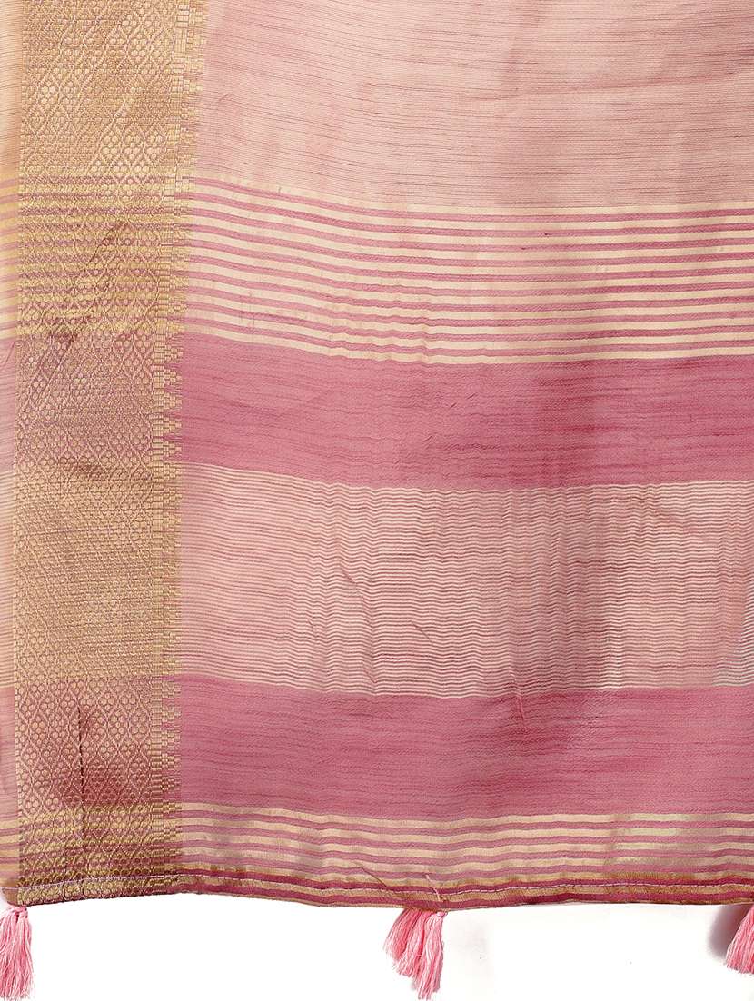 women solid with bordered saree with blouse - 21911503 -  Standard Image - 5