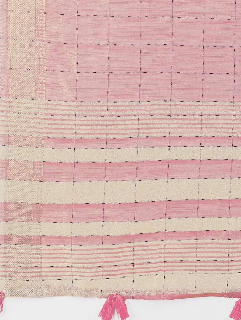 women solid with bordered saree with blouse - 21911505 -  Standard Image - 5