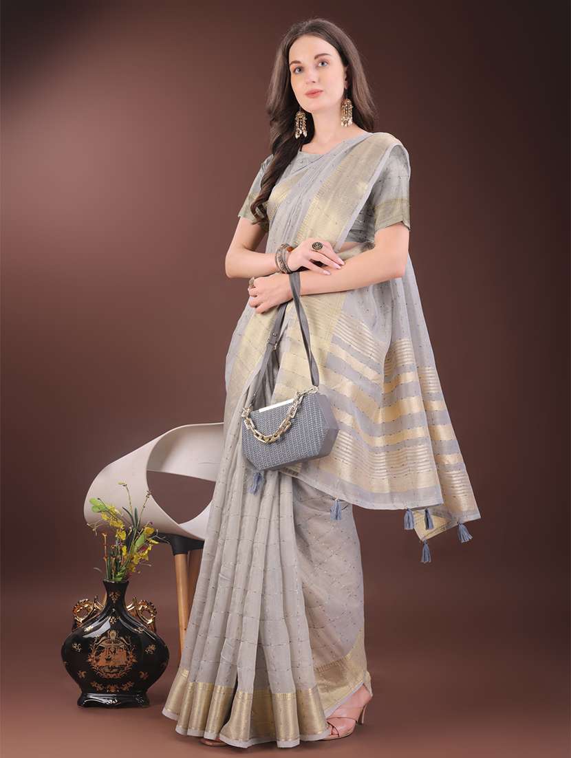 women self design bordered saree with blouse - 21911508 -  Standard Image - 3