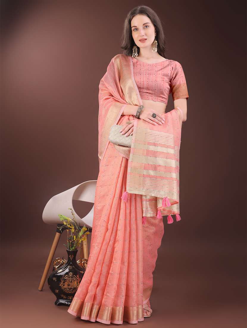 women self design bordered saree with blouse - 21911509 -  Standard Image - 3