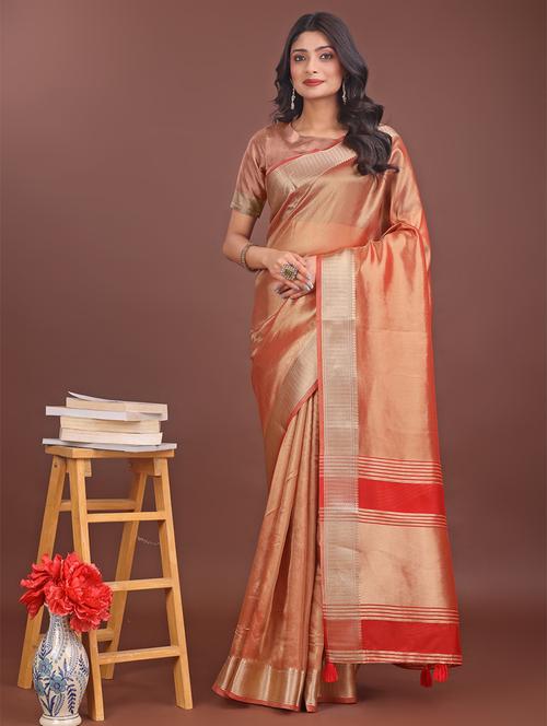 women solid with bordered saree with blouse - 21911511 -  Standard Image - 0
