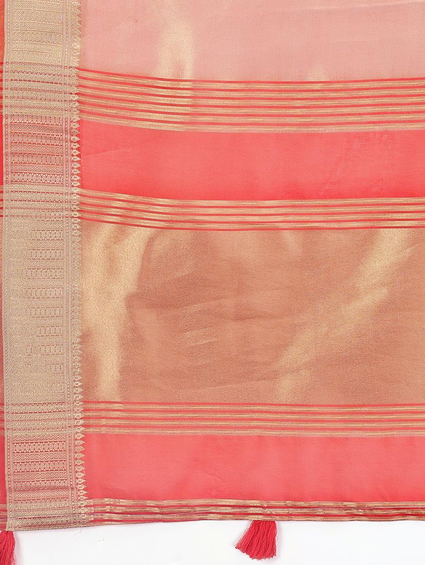 women solid with bordered saree with blouse - 21911511 - Standard Image - 5